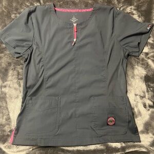 Koi Lite Double Zipper Neckline Scrub Top